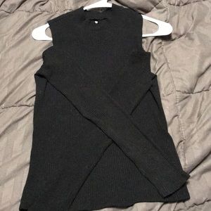 Black cold shoulder top